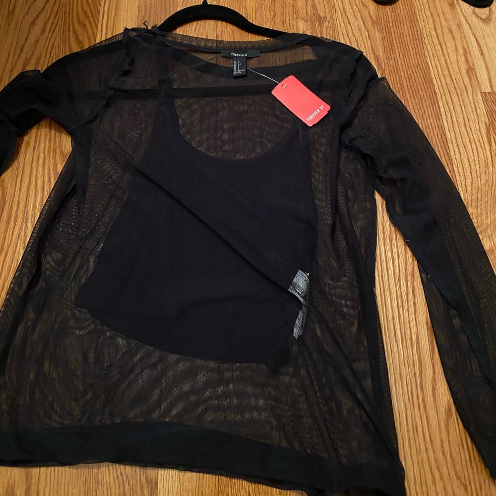 Forever 21 Sheer Long sleeve with cami